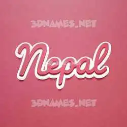 nepal in Red Scribble style - 3D name wallpaper