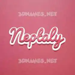 neptaly in Red Scribble style - 3D name wallpaper