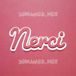 nerci in Red Scribble style - 3D name wallpaper