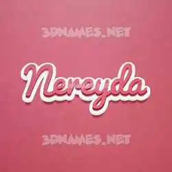 nereyda in Red Scribble style - 3D name wallpaper