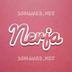 nerja in Red Scribble style - 3D name wallpaper