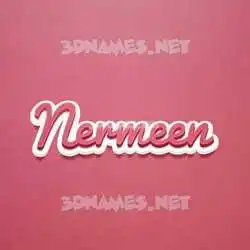 nermeen in Red Scribble style - 3D name wallpaper