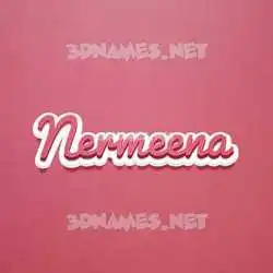 nermeena in Red Scribble style - 3D name wallpaper