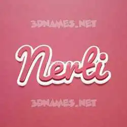 nerti in Red Scribble style - 3D name wallpaper