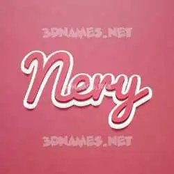 nery in Red Scribble style - 3D name wallpaper