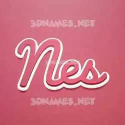 nes in Red Scribble style - 3D name wallpaper