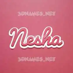 nesha in Red Scribble style - 3D name wallpaper