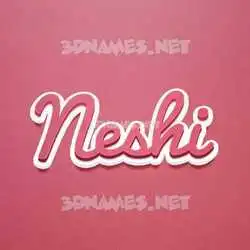 neshi in Red Scribble style - 3D name wallpaper