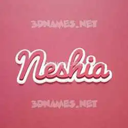 neshia in Red Scribble style - 3D name wallpaper