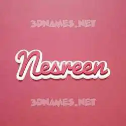 nesreen in Red Scribble style - 3D name wallpaper