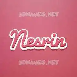 nesrin in Red Scribble style - 3D name wallpaper
