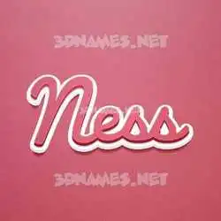 ness in Red Scribble style - 3D name wallpaper
