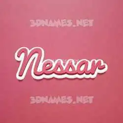 nessar in Red Scribble style - 3D name wallpaper