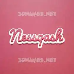 nessqash in Red Scribble style - 3D name wallpaper