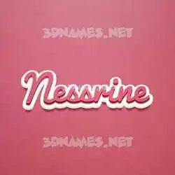 nessrine in Red Scribble style - 3D name wallpaper