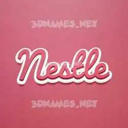 nestle in Red Scribble style - 3D name wallpaper
