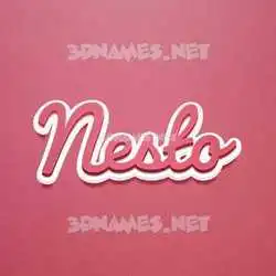 nesto in Red Scribble style - 3D name wallpaper