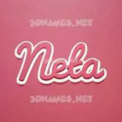 neta in Red Scribble style - 3D name wallpaper