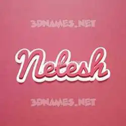 netesh in Red Scribble style - 3D name wallpaper