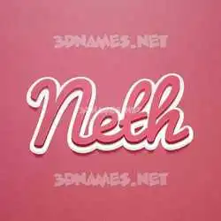 neth in Red Scribble style - 3D name wallpaper