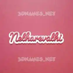 netharevathi in Red Scribble style - 3D name wallpaper
