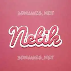 netik in Red Scribble style - 3D name wallpaper