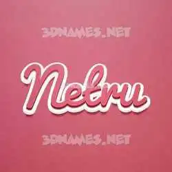 netru in Red Scribble style - 3D name wallpaper