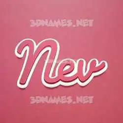 nev in Red Scribble style - 3D name wallpaper