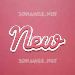 new in Red Scribble style - 3D name wallpaper