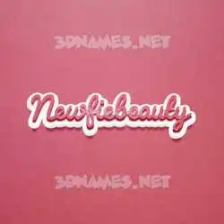 newfiebeauty in Red Scribble style - 3D name wallpaper