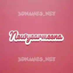 newyearmeena in Red Scribble style - 3D name wallpaper