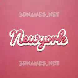 newyork in Red Scribble style - 3D name wallpaper
