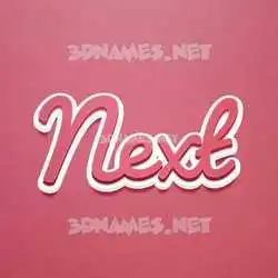 next in Red Scribble style - 3D name wallpaper