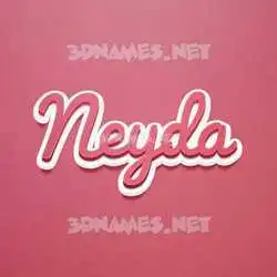 neyda in Red Scribble style - 3D name wallpaper