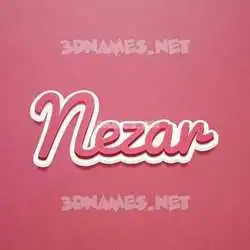 nezar in Red Scribble style - 3D name wallpaper