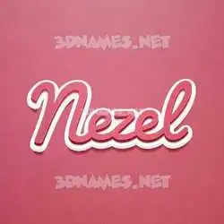 nezel in Red Scribble style - 3D name wallpaper