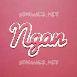 ngan in Red Scribble style - 3D name wallpaper