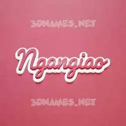 ngangiao in Red Scribble style - 3D name wallpaper