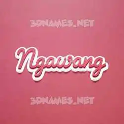 ngawang in Red Scribble style - 3D name wallpaper