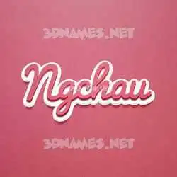 ngchau in Red Scribble style - 3D name wallpaper