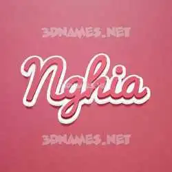 nghia in Red Scribble style - 3D name wallpaper