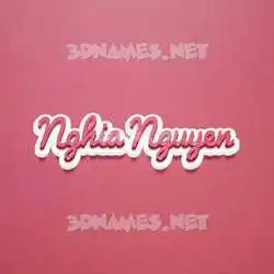 nghia nguyen in Red Scribble style - 3D name wallpaper