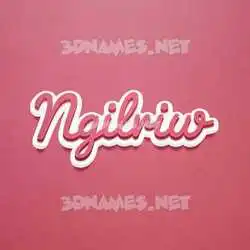 ngilriw in Red Scribble style - 3D name wallpaper