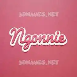 ngonnie in Red Scribble style - 3D name wallpaper
