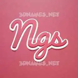 ngs in Red Scribble style - 3D name wallpaper