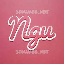ngu in Red Scribble style - 3D name wallpaper