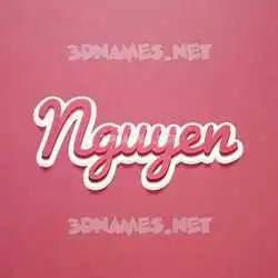 nguyen in Red Scribble style - 3D name wallpaper