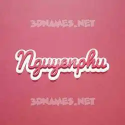 nguyenphu in Red Scribble style - 3D name wallpaper