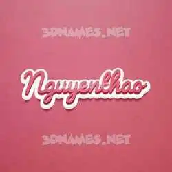 nguyenthao in Red Scribble style - 3D name wallpaper
