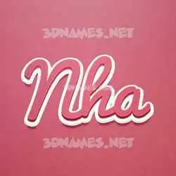 nha in Red Scribble style - 3D name wallpaper